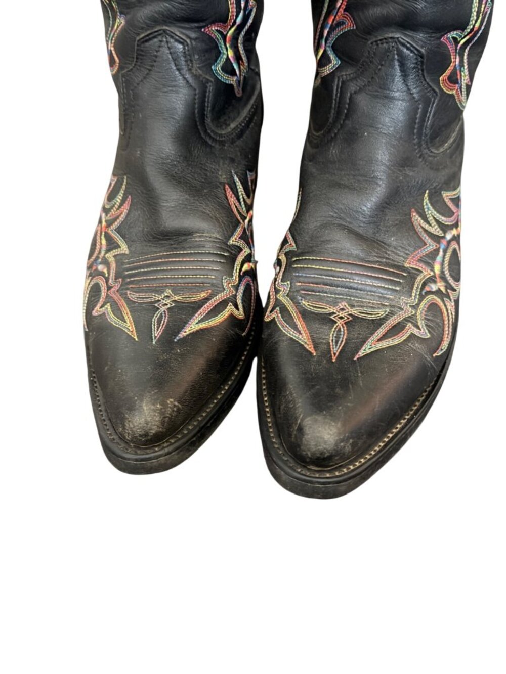 Durango Black Leather Embroidered Western Cowboy Boots Size 7.5 Men’s 9 Women’s - Picture 5 of 10